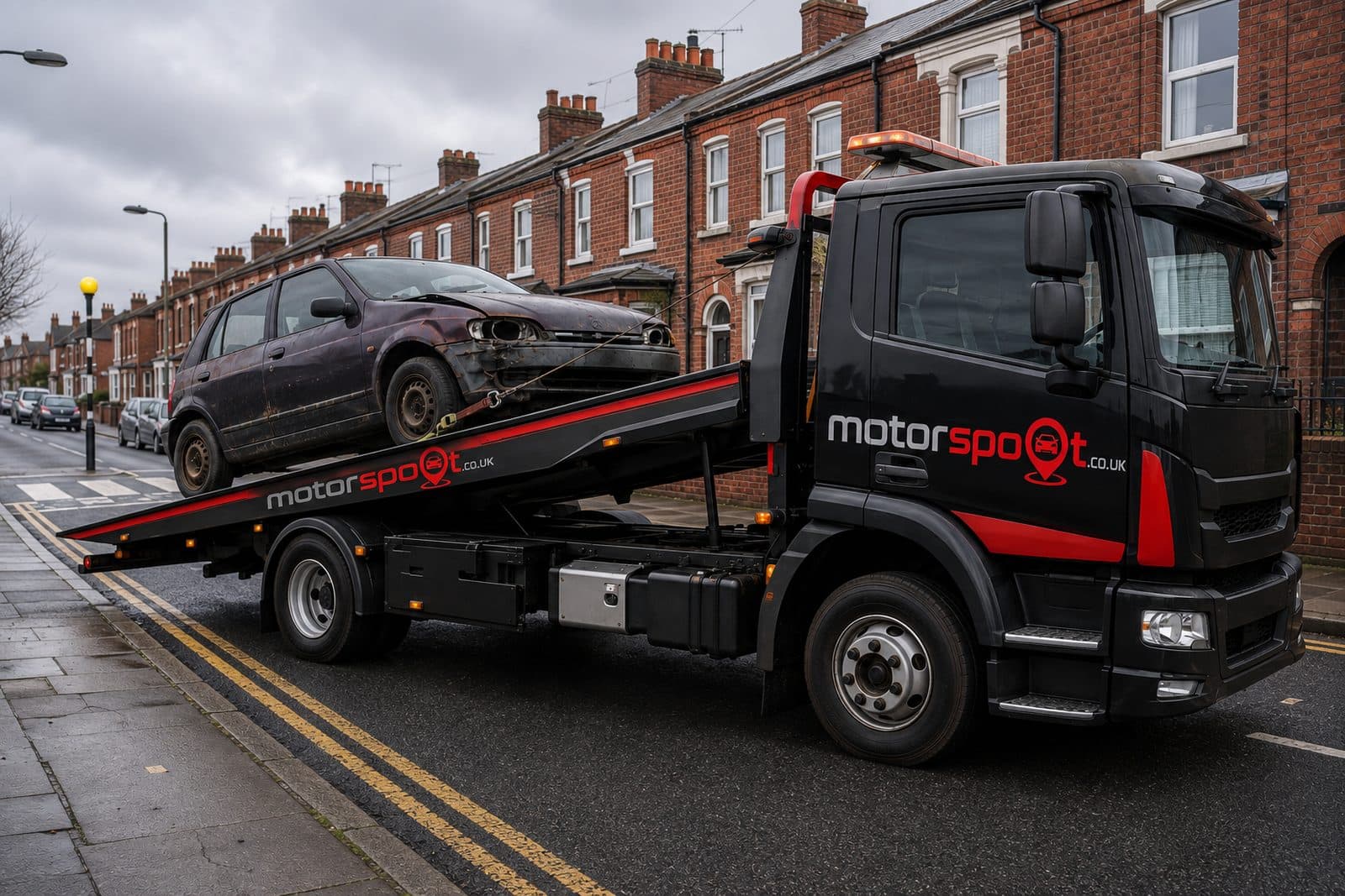 Our recovery truck collecting a vehicle